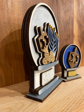 Load image into Gallery viewer, Hanukkah Snow Globe Interchangeable File SVG, Glowforge, TINY, Christmas, Dreidel, Menorah, Tiered Tray LuckyHeartDesignsCo
