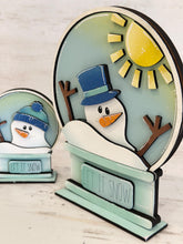 Load image into Gallery viewer, Melting Snowman Snow Globe Interchangeable File SVG, TINY, Winter, Glowforge, Tiered Tray LuckyHeartDesignsCo
