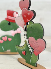 Load image into Gallery viewer, Dinosaur Valentine Standing File SVG, TINY, Glowforge, Rawr, Roar, Love, Heart, Tiered Tray LuckyHeartDesignsCo
