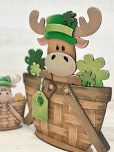 Load image into Gallery viewer, Moose St. Patrick&#39;s Day For The Flower Basket Interchangeable File SVG TINY, Lucky Horseshoe Clover Glowforge LuckyHeartDesignsCo
