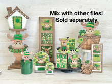 Load image into Gallery viewer, Moose St. Patrick&#39;s Day Mug Hugger File SVG, Glowforge Tiered Tray, lucky, Clover, Tray Decor, Holiday, Topper, LuckyHeartDesignsCo
