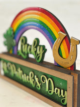 Load image into Gallery viewer, Holder Box St. Patrick&#39;s Day Insert File SVG, Inserts ONLY, Box Sold Separately, Clover, Rainbow, Lucky, Glowforge, LuckyHeartDesignsCo

