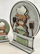 Load image into Gallery viewer, Kitchen Highland Snow Globe Interchangeable File SVG, Glowforge, TINY, Cow, Baking, Chef, Cook, Tiered Tray LuckyHeartDesignsCo
