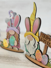 Load image into Gallery viewer, Easter Bunny Gnomes Standing Tiered Tray File SVG, Egg, Spring, Basket, Holiday Decor, Glowforge, LuckyHeartDesignsCo
