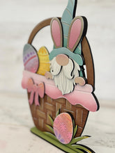Load image into Gallery viewer, Easter Basket Gnome Standing File SVG, Glowforge Bunny, Tiered Tray, Egg, LuckyHeartDesignsCo
