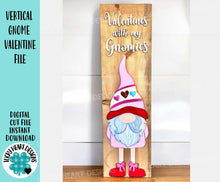 Load image into Gallery viewer, Vertical Gnome Valentine File SVG, Love, Heart, Porch, Glowforge, LuckyHeartDesignsCo
