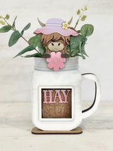 Load image into Gallery viewer, Highland Spring Mug Hugger File SVG, Glowforge Flower, Cow, Farm, Tiered Tray, Tray Decor, Plant Topper, Gift, LuckyHeartDesignsCo
