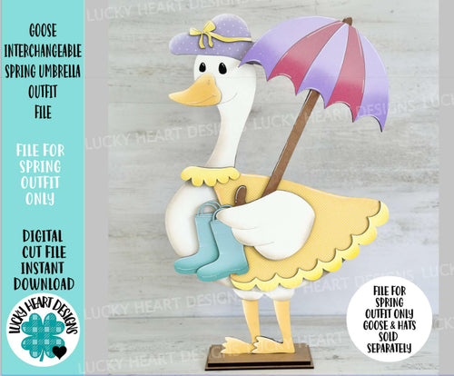 Goose Animal Hats Interchangeable Spring Umbrella Outfit File SVG, Duck Rain Boots Seasonal, Holiday, Glowforge, LuckyHeartDesignsCo