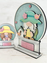 Load image into Gallery viewer, Gnome Spring Snow Globe Interchangeable File SVG, TINY, Glowforge, Birdhouse, Flower, Butterfly, Tiered Tray LuckyHeartDesignsCo
