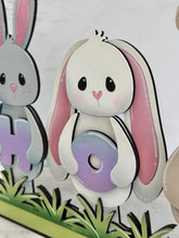 Load image into Gallery viewer, Bunny Hop Standing Easter, File SVG, Glowforge, Egg, Carrot, Nerdy, Egg Hunt, Spring, LuckyHeartDesignsCo
