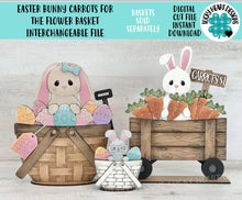 Load image into Gallery viewer, Easter Bunny Carrots For The Flower Basket Interchangeable File SVG, TINY Easter Egg Nerdy Glasses Tiered Tray Glowforge LuckyHeartDesignsCo
