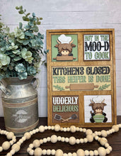 Load image into Gallery viewer, Highland Kitchen Interchangeable Leaning Sign File SVG, Baking, Chef, Farm, Glowforge, LuckyHeartDesignsCO
