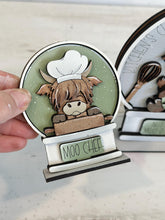 Load image into Gallery viewer, Kitchen Highland Snow Globe Interchangeable File SVG, Glowforge, TINY, Cow, Baking, Chef, Cook, Tiered Tray LuckyHeartDesignsCo
