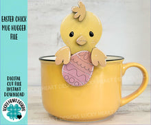 Load image into Gallery viewer, Easter Chick Mug Hugger File SVG, Glowforge Egg, Spring, Tiered Tray, Tray Decor, Plant Topper, Gift, LuckyHeartDesignsCo
