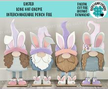 Load image into Gallery viewer, Easter Long Hat Porch Gnome Interchangeable File SVG, ADD ON, Holiday, Seasonal, Bunny, Spring, Rabbit, Glowforge, LuckyHeartDesignsCo
