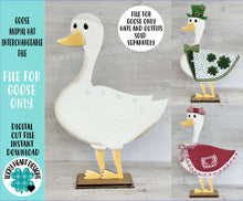 Load image into Gallery viewer, Goose Animal Hats Interchangeable File SVG, Goose ONLY, Duck, Outfits, Seasonal, Holiday, Farm, Glowforge, LuckyHeartDesignsCo

