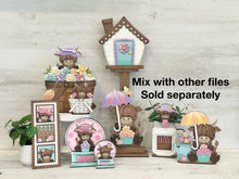 Load image into Gallery viewer, Highland Spring MINI Interchangeable Leaning Sign File SVG, Cow, Farm, Flower, Tiered Tray Glowforge, LuckyHeartDesignsCo
