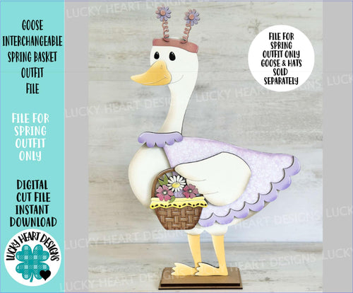 Goose Animal Hats Interchangeable Spring Basket Outfit File SVG, Duck Rain Boots Seasonal, Holiday, Glowforge, LuckyHeartDesignsCo