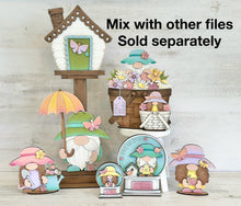 Load image into Gallery viewer, Gnome Spring Snow Globe Interchangeable File SVG, TINY, Glowforge, Birdhouse, Flower, Butterfly, Tiered Tray LuckyHeartDesignsCo
