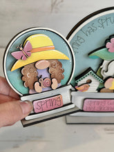Load image into Gallery viewer, Gnome Spring Snow Globe Interchangeable File SVG, TINY, Glowforge, Birdhouse, Flower, Butterfly, Tiered Tray LuckyHeartDesignsCo
