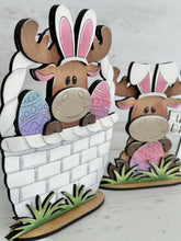 Load image into Gallery viewer, Moose Easter Standing File SVG, Glowforge, Egg, Basket, Hunt, Bunny, LuckyHeartDesignsCo

