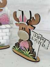 Load image into Gallery viewer, Moose Easter Standing File SVG, Glowforge, Egg, Basket, Hunt, Bunny, LuckyHeartDesignsCo
