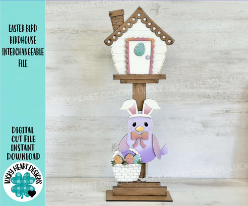 Easter Bird for the Birdhouse Interchangeable File SVG, Spring, Egg, Carrot Seasonal, Holiday Shapes, Glowforge, Laser, LuckyHeartDesignsCo