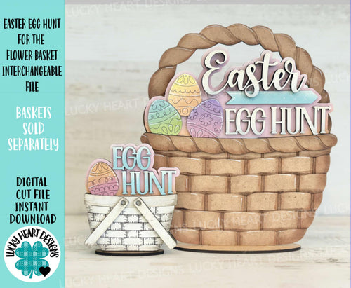 Easter Egg Hunt For The Flower Basket Interchangeable File SVG, TINY, Carrots, Bunny, Tiered Tray, Glowforge, LuckyHeartDesignsCo