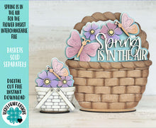 Load image into Gallery viewer, Spring Is In The Air For The Flower Basket Interchangeable File SVG, TINY Butterfly Floral Flowers Tiered Tray Glowforge LuckyHeartDesignsCo
