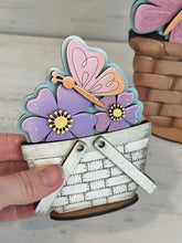 Load image into Gallery viewer, Spring Is In The Air For The Flower Basket Interchangeable File SVG, TINY Butterfly Floral Flowers Tiered Tray Glowforge LuckyHeartDesignsCo
