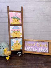 Load image into Gallery viewer, Easter Chick Interchangeable Leaning Sign File SVG, Glowforge Tiered Tray, Egg, Spring, LuckyHeartDesignsCo
