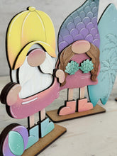 Load image into Gallery viewer, Summer Gnome Tiered Tray Standing File SVG, Glowforge Tiered Tray, Ice Cream, Pool, Beach, Lemonade, Surf, Swim, LuckyHeartDesignsCo
