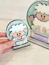 Load image into Gallery viewer, Easter Lamb Snow Globe Interchangeable File SVG, TINY Glowforge, Spring, Tulip, Eggs Tiered Tray LuckyHeartDesignsCo
