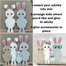 Load image into Gallery viewer, Bunny Family Easter Standing File SVG, Glowforge, Personalized, Mom, Day, Grandparents, Egg Hunt, LuckyHeartDesignsCo
