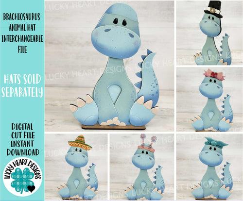 Brachiosaurus Animal Hat Interchangeable File SVG, Dinosaur, Holiday, Christmas, Fall, Halloween, Easter, Glowforge, LuckyHeartDesignsCo