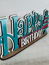 Load image into Gallery viewer, Birthday Shelf Sitter Sign file SVG, Glowforge, Celebrate Candles, Cake, Lucky Heart Designs
