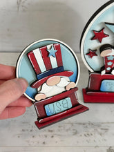 Load image into Gallery viewer, July Firework Gnome Snow Globe Interchangeable File SVG, TINY Fourth, Glowforge, Summer, America, USA, Tiered Tray LuckyHeartDesignsCo
