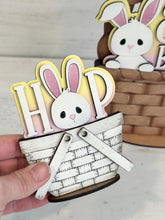 Load image into Gallery viewer, Easter Bunny Hop For The Flower Basket Interchangeable File SVG, TINY, Egg, Carrots, Bunny Butt, Tiered Tray, Glowforge, LuckyHeartDesignsCo
