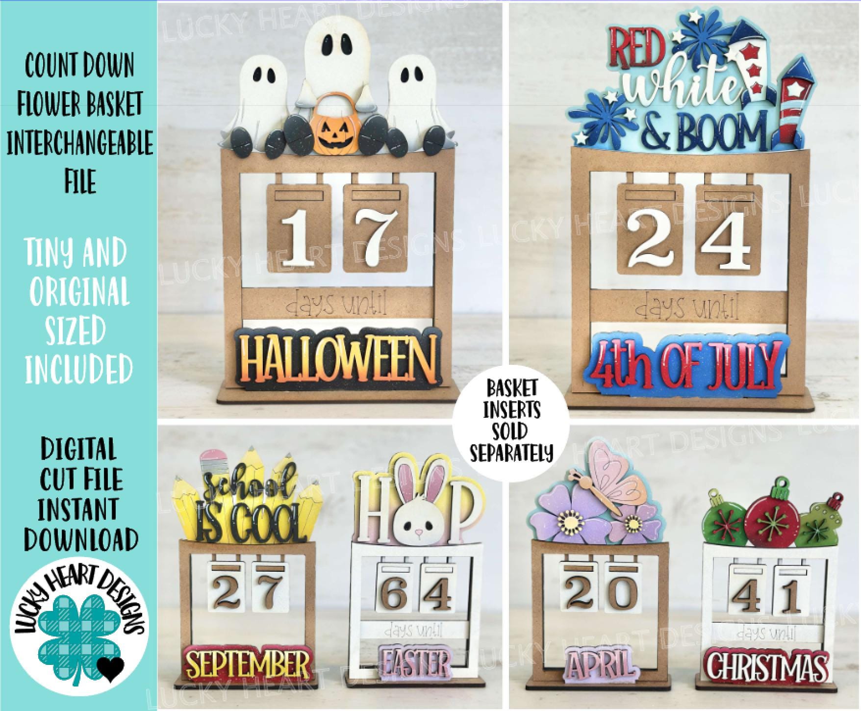 Countdown Flower Basket Interchangeable (Original and TINY) File SVG ...