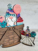 Load image into Gallery viewer, Gnome Birthday For The Flower Basket Interchangeable File SVG, TINY Balloons, Holiday, Celebrate Tiered Tray, Glowforge, LuckyHeartDesignsCo
