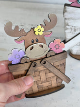 Load image into Gallery viewer, Moose Spring For The Flower Basket Interchangeable File SVG, Floral, Flowers, Tiered Tray, Glowforge, LuckyHeartDesignsCo
