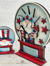 Load image into Gallery viewer, July Firework Gnome Snow Globe Interchangeable File SVG, TINY Fourth, Glowforge, Summer, America, USA, Tiered Tray LuckyHeartDesignsCo
