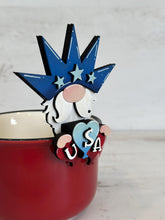 Load image into Gallery viewer, July Firework Liberty Gnome Mug Hugger File SVG, Glowforge USA, America, Tiered Tray, Tray Decor, Plant Topper, Gift, LuckyHeartDesignsCo
