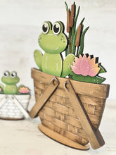 Load image into Gallery viewer, Frog For The Flower Basket Interchangeable File SVG, TINY, Lillypad, Floral, Flowers, Spring Tiered Tray, Glowforge, LuckyHeartDesignsCo
