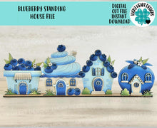 Load image into Gallery viewer, Blueberry Standing Houses File SVG, Glowforge, Summer, Spring, Fruit, Cupcake, LuckyHeartDesignsCo
