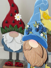 Load image into Gallery viewer, Long Hat Summer Fruit Porch Gnome Interchangeable File SVG, ADD ON, Lemon, Strawberry, Blue, Holiday, Seasonal Glowforge LuckyHeartDesignsCo
