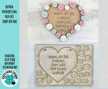Load image into Gallery viewer, Button Mother&#39;s Day Pop Out Craft Kit File SVG, Mum, Nana, Present, Grandma, Gift, Glowforge, LuckyHeartDesignsCo
