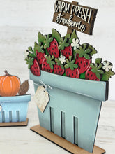 Load image into Gallery viewer, Berry Farm Basket for the Flower Basket Interchangeable File SVG, TINY, Bucket, Fruit Strawberry Tiered Tray, Glowforge, LuckyHeartDesignsCo
