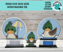 Load image into Gallery viewer, Spring Duck Snow Globe Interchangeable File SVG, TINY Summer, Bird, Glowforge, Tiered Tray LuckyHeartDesignsCo
