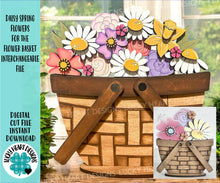 Load image into Gallery viewer, Daisy Spring Flowers For The Flower Basket Interchangeable File SVG, TINY, Floral, Tiered Tray, Glowforge, LuckyHeartDesignsCo
